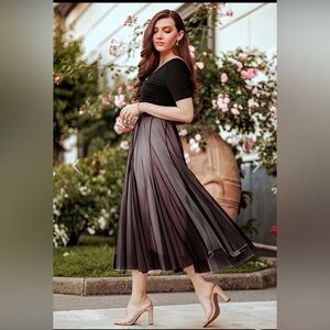 Elegant Black and Pink Tulle Skirt